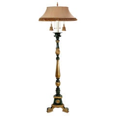 Hand Carved Gilt Wood Torchiere Floor Lamp by Fredrick Cooper