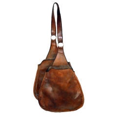 Used Italian Leather Saddle Bag