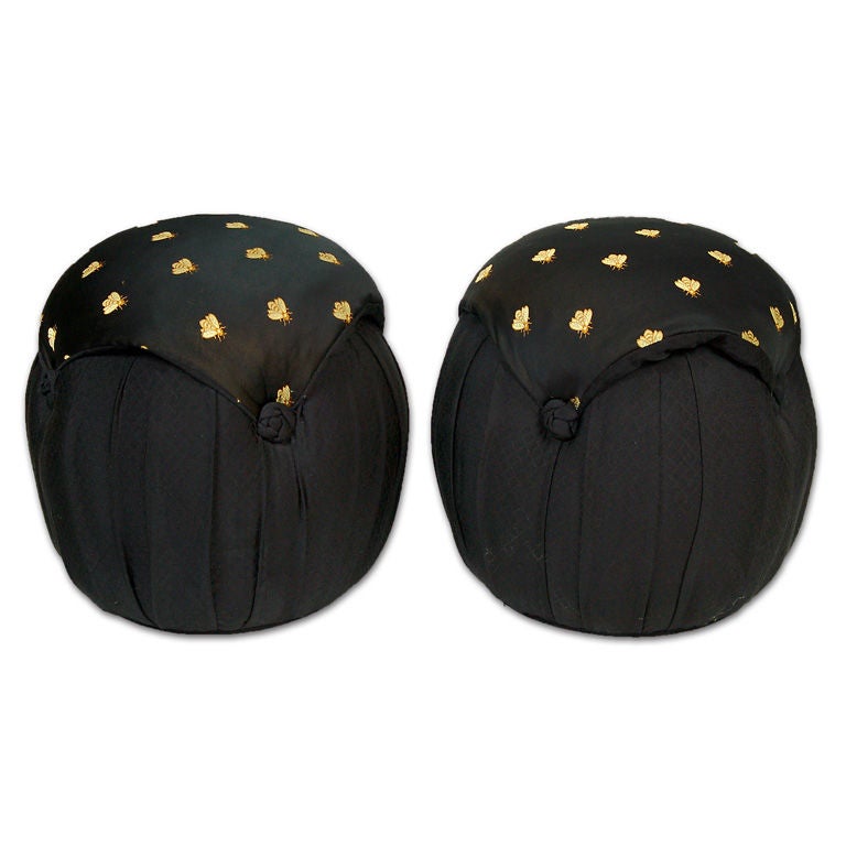 Pair of Pouf Ottomans Designed by Marge Carson For Sale at 1stDibs