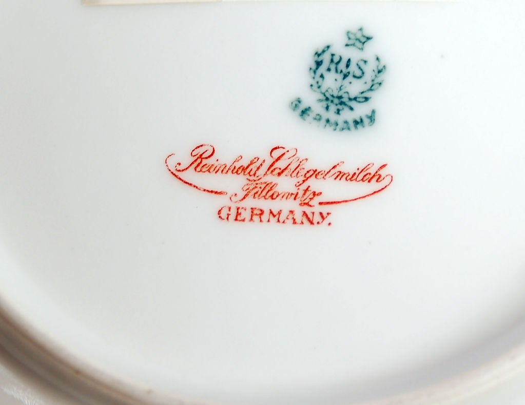 Reinhold Schlegelmilch R&S Prussia Bowl with Saucer and Ladle 1