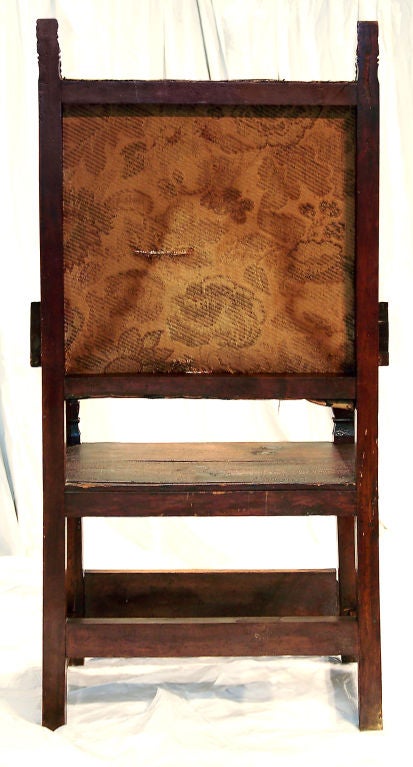 Spanish Colonial Oak Armchairs with Lion Heads For Sale 5