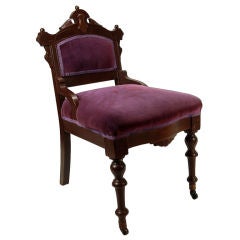 Antique High Victorian renaissance Revival Slipper Chair