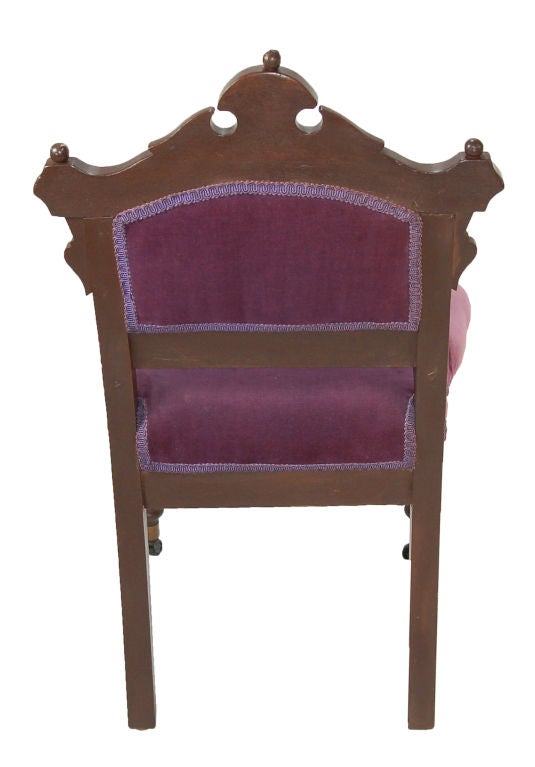 American High Victorian renaissance Revival Slipper Chair