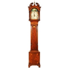 Antique Federal Style Grandmother's Clock with Sailing Ship Motif