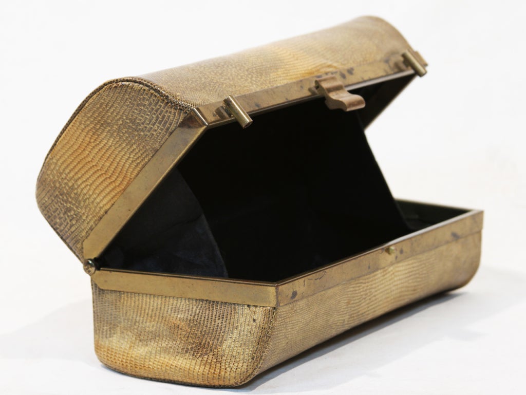 Deco Style Mid Century Eidechse Hard Case Handtasche (amerikanisch) im Angebot