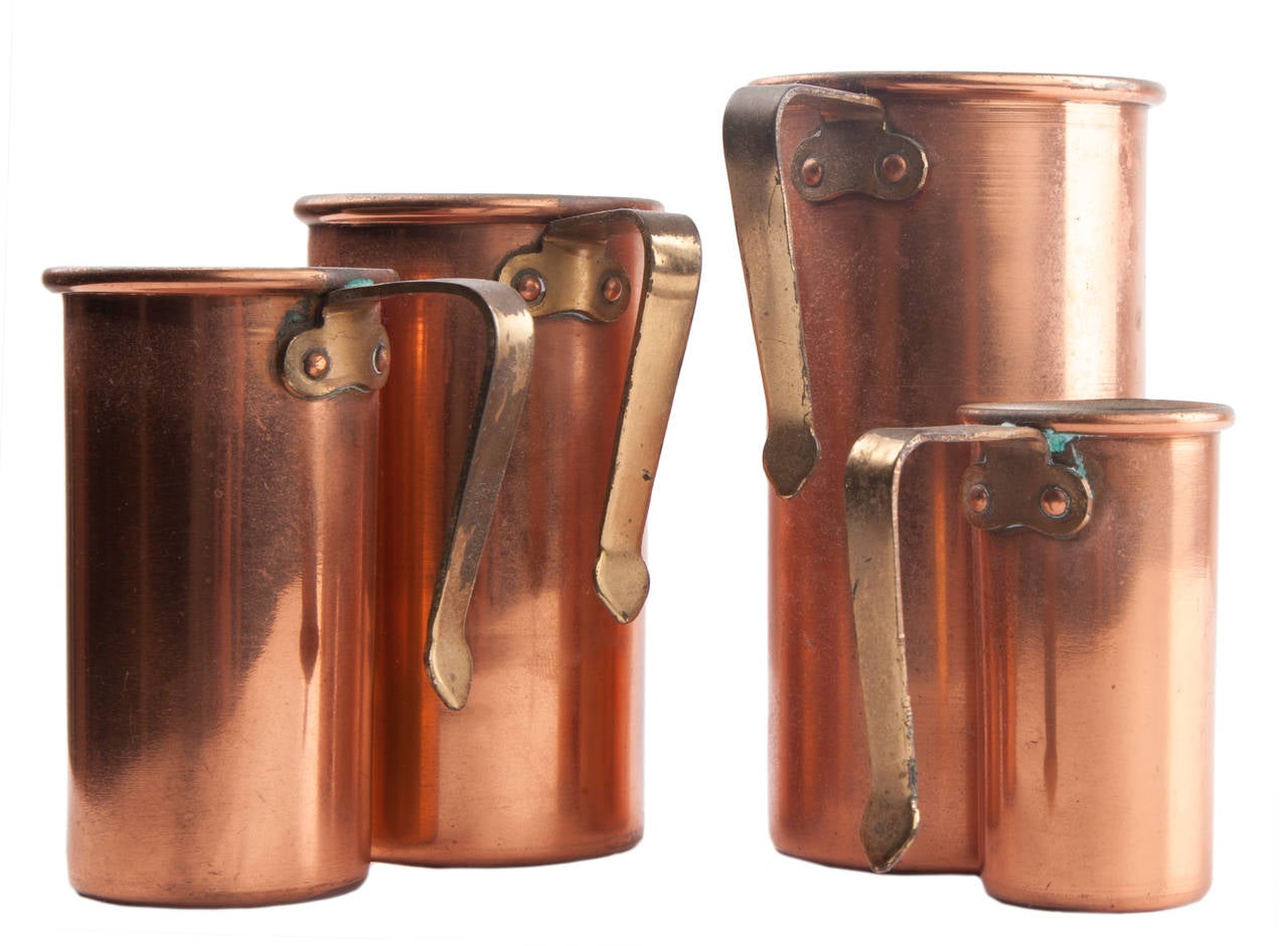 Vintage Copper Measuring Cup Set by Benjamin & Medwin 2
