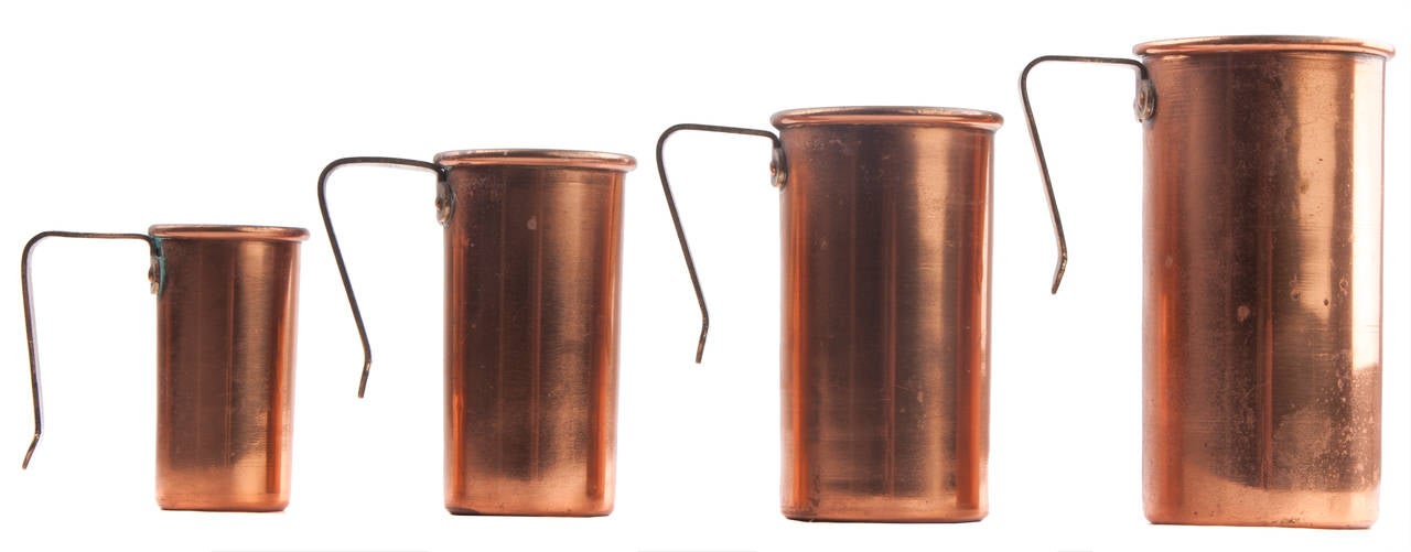 solid copper measuring cups