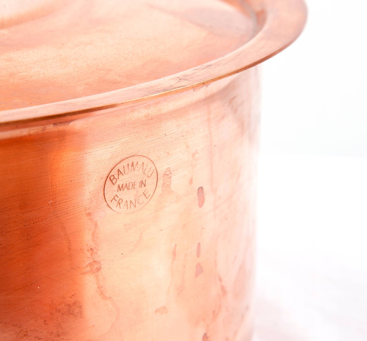 Pair of French Midcentury Gourmet Copper Pots by Baumalu In Excellent Condition For Sale In Asheville, NC