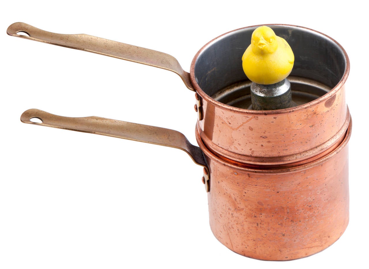 20th Century Vintage Copper Revere Ware Double Boiler Egg Cooker