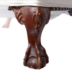 Wingback Chair on Claw and Ball Foot, Mahogany Frame