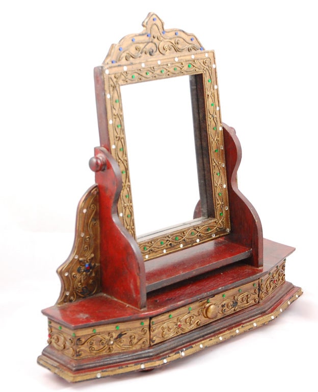 Indian Ornate Mirror From India For Sale