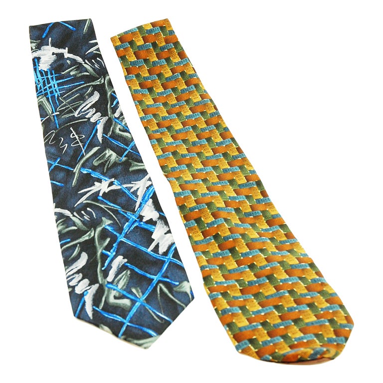 Pair of  Jerry Garcia and Miles Davis Silk Collectors Neckties For Sale