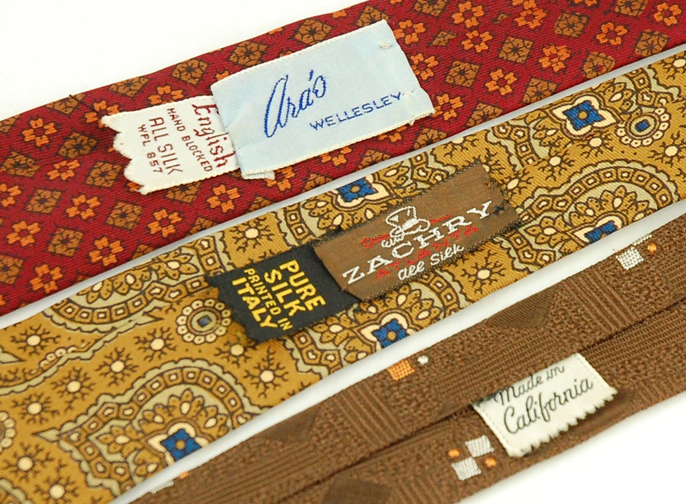 Mid-20th Century Collection of Three Early 1950's Skinny Neckties For Sale