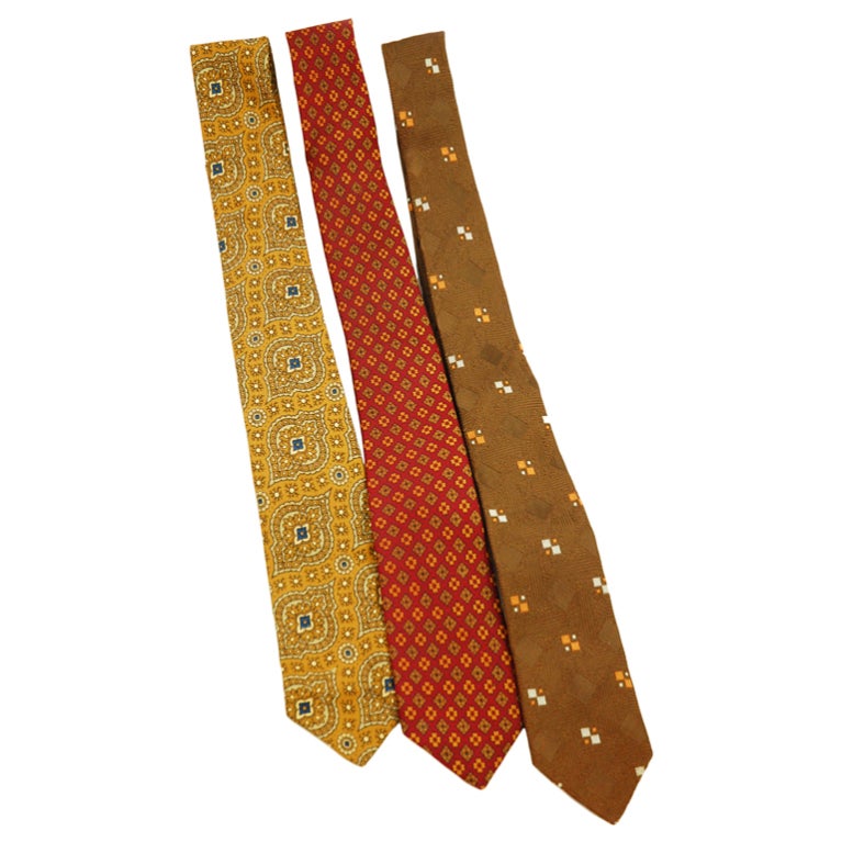 Collection of Three Early 1950's Skinny Neckties For Sale