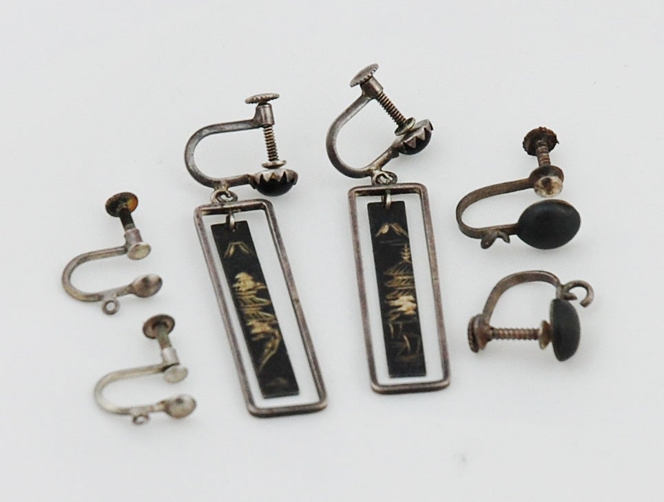japanese rectangle earrings