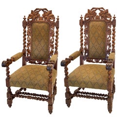Jacobean Oak Leaf Chairs