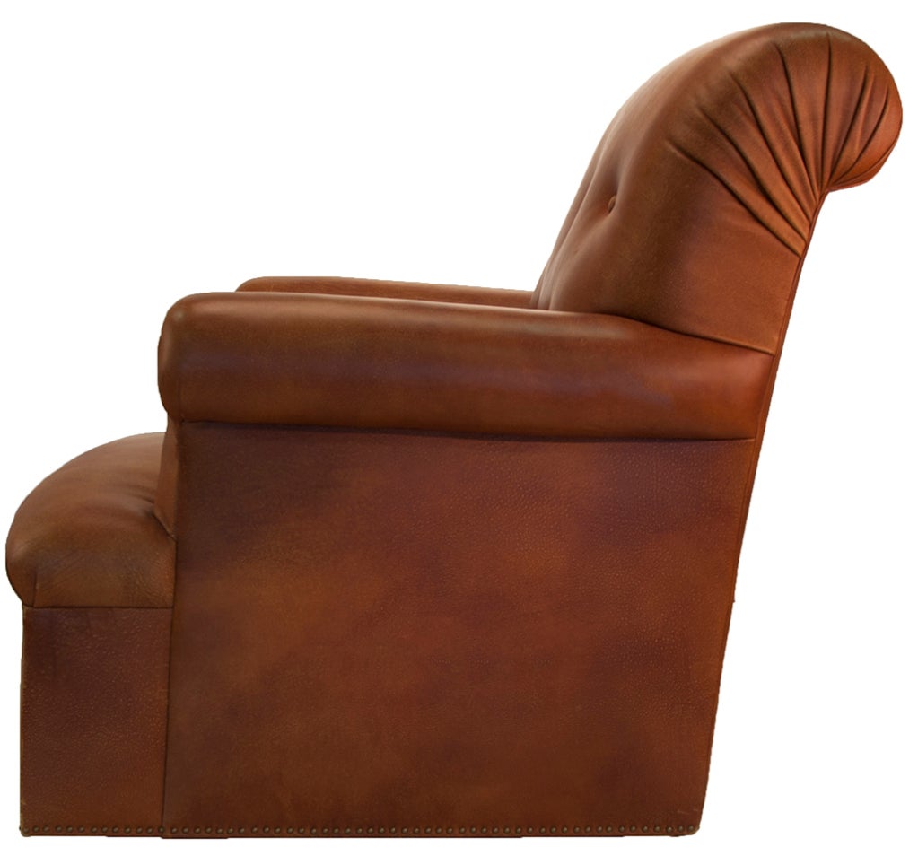 Chaise en cuir de style Ralph Lauren Bon état - En vente à Asheville, NC