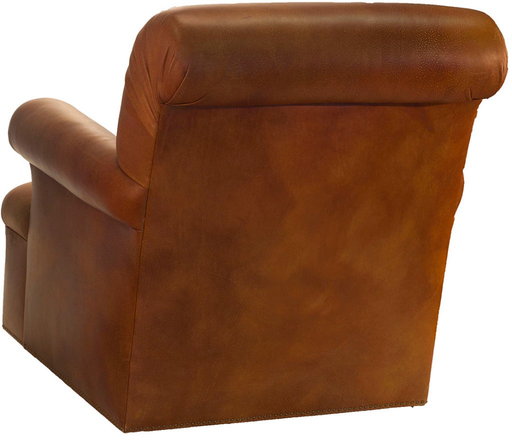 20ième siècle Chaise en cuir de style Ralph Lauren en vente