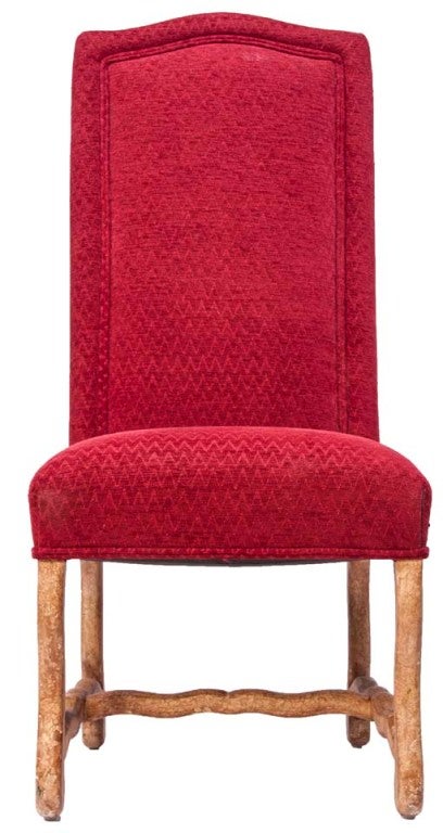American Pair of Jacobean Style Red Velvet Side Chairs For Sale