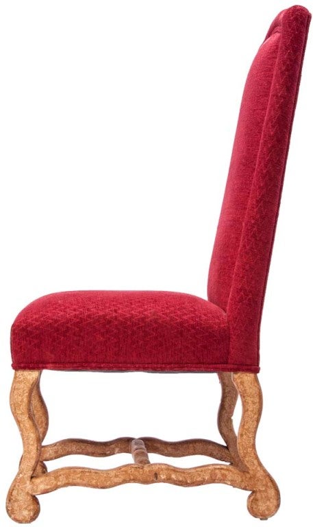 Paire de chaises d'appoint en velours rouge de style jacobéen Excellent état - En vente à Asheville, NC