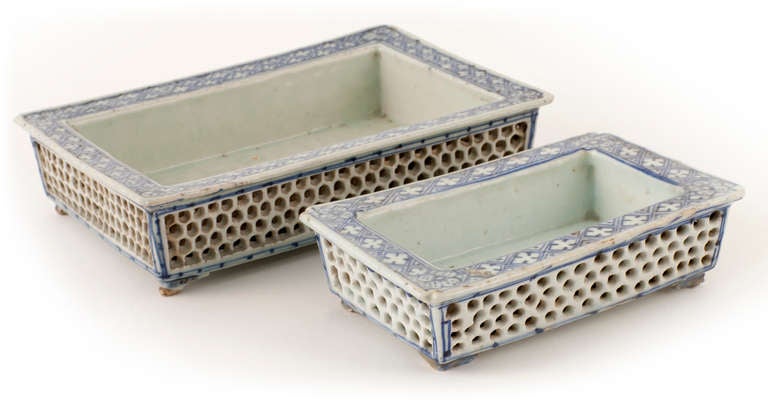 Chinese Porcelain Bonsai Trays In Good Condition In Asheville, NC