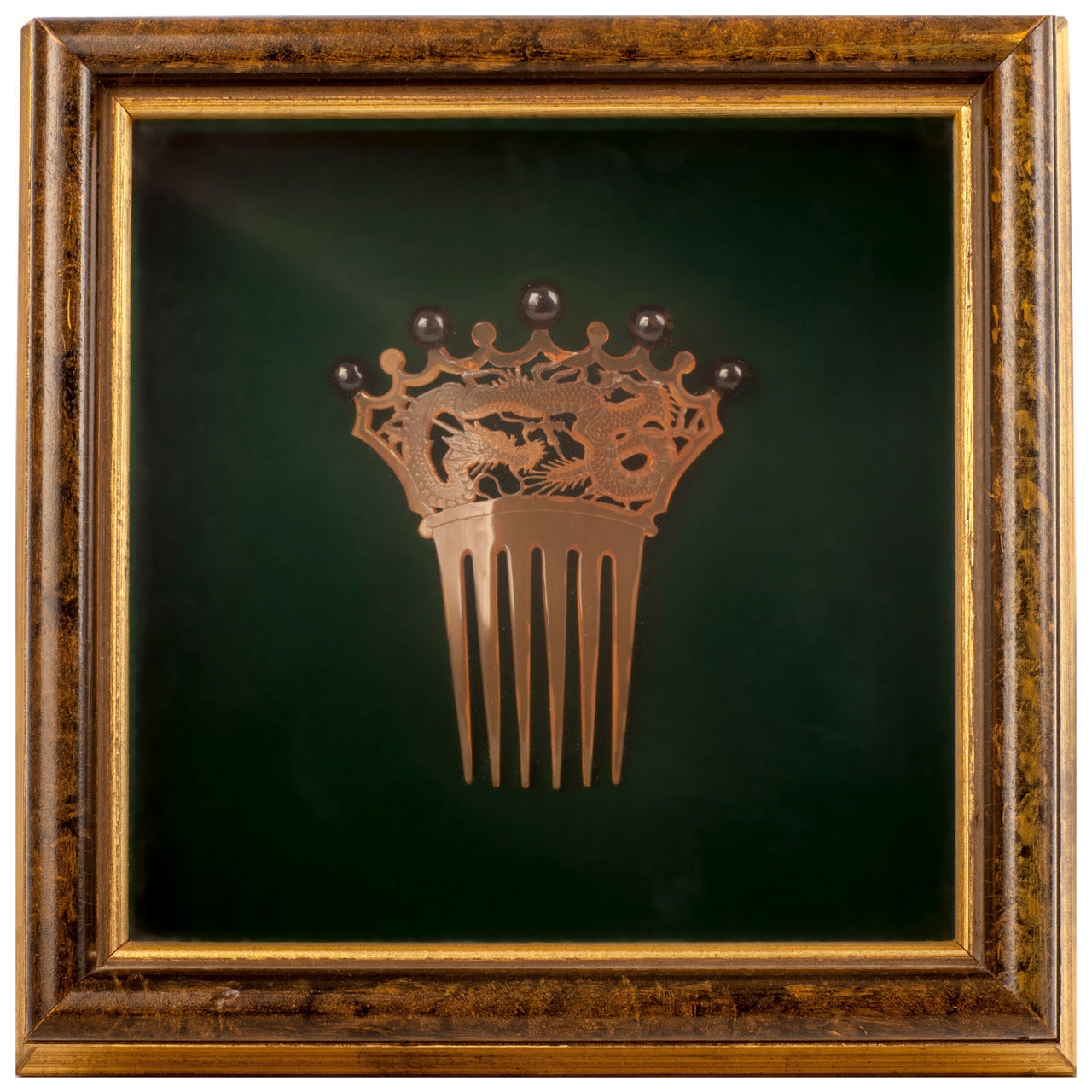 Framed Lady's Hair Comb from the 19th Century For Sale
