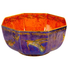 Colorful Wedgwood Lustre Bowl with Hummingbirds