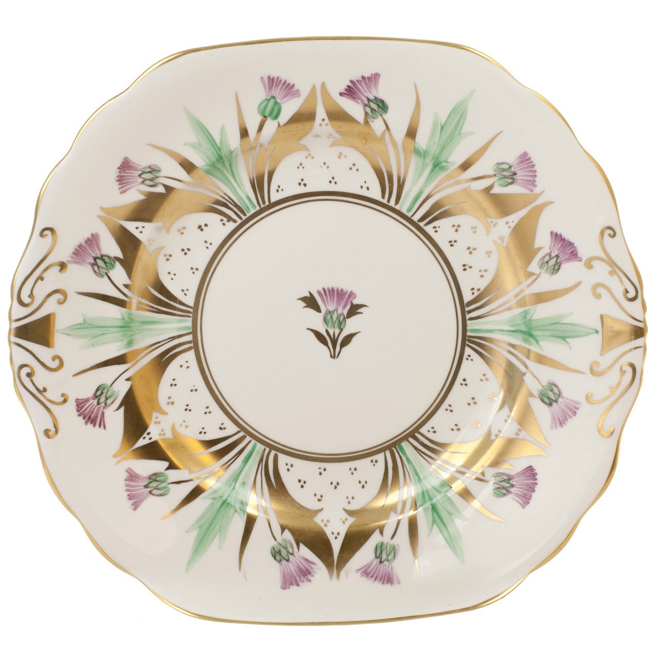 Scottish Thistle Royal Chelsea Porcelain Plate For Sale