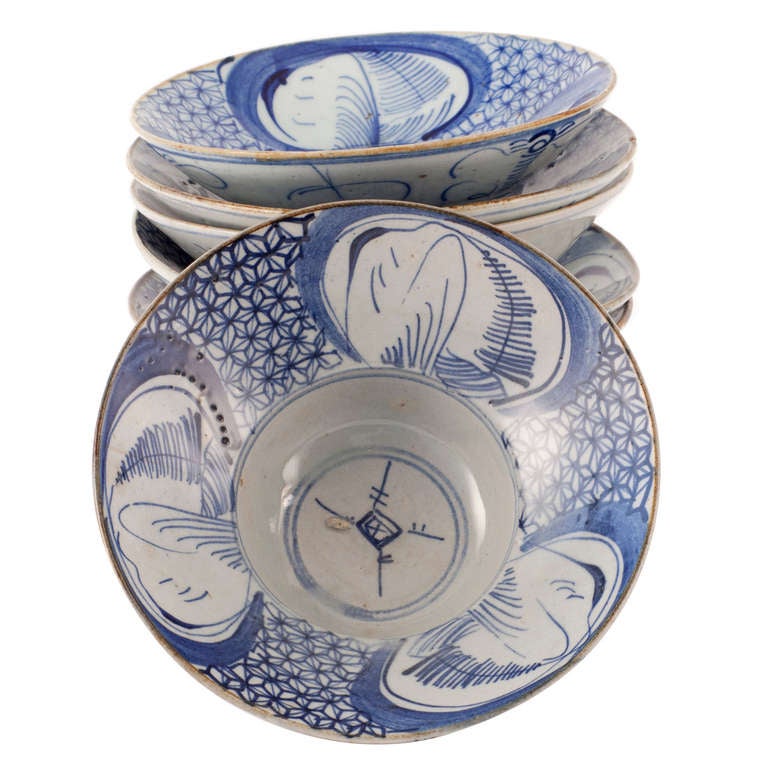 Six Chinese Porcelain Rice Bowls For Sale at 1stdibs
