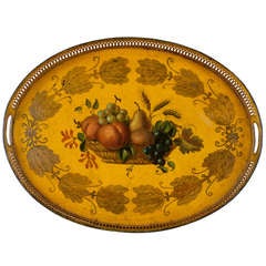 19th C. Yellow Tole Tray from England