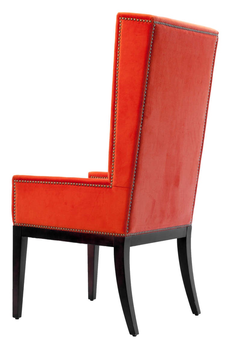 American Velvet Orange Chair Quartet For Sale