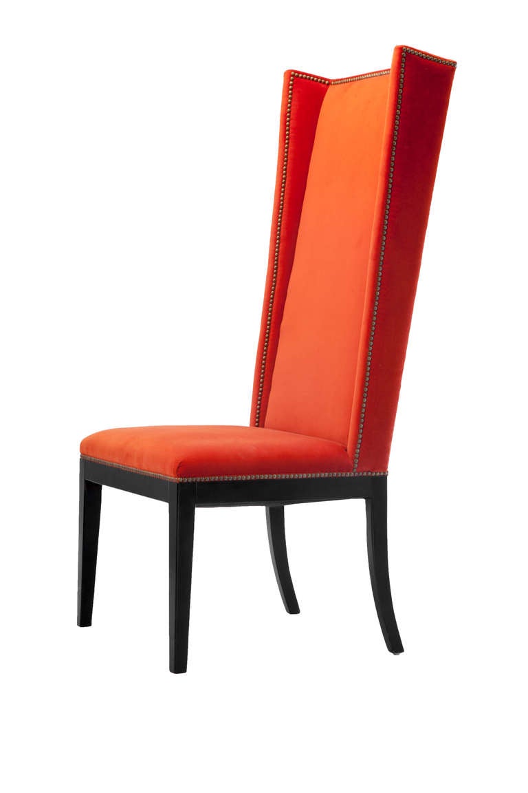 orange velvet chair