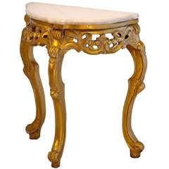Single Demilune Marble-Top Console 6