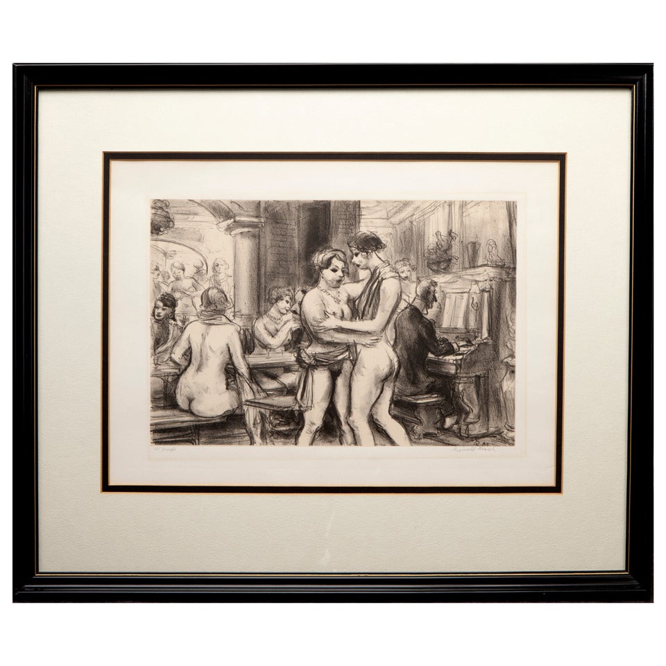 "Rue Blondel, No. 2" Reginald Marsh Lithograph For Sale