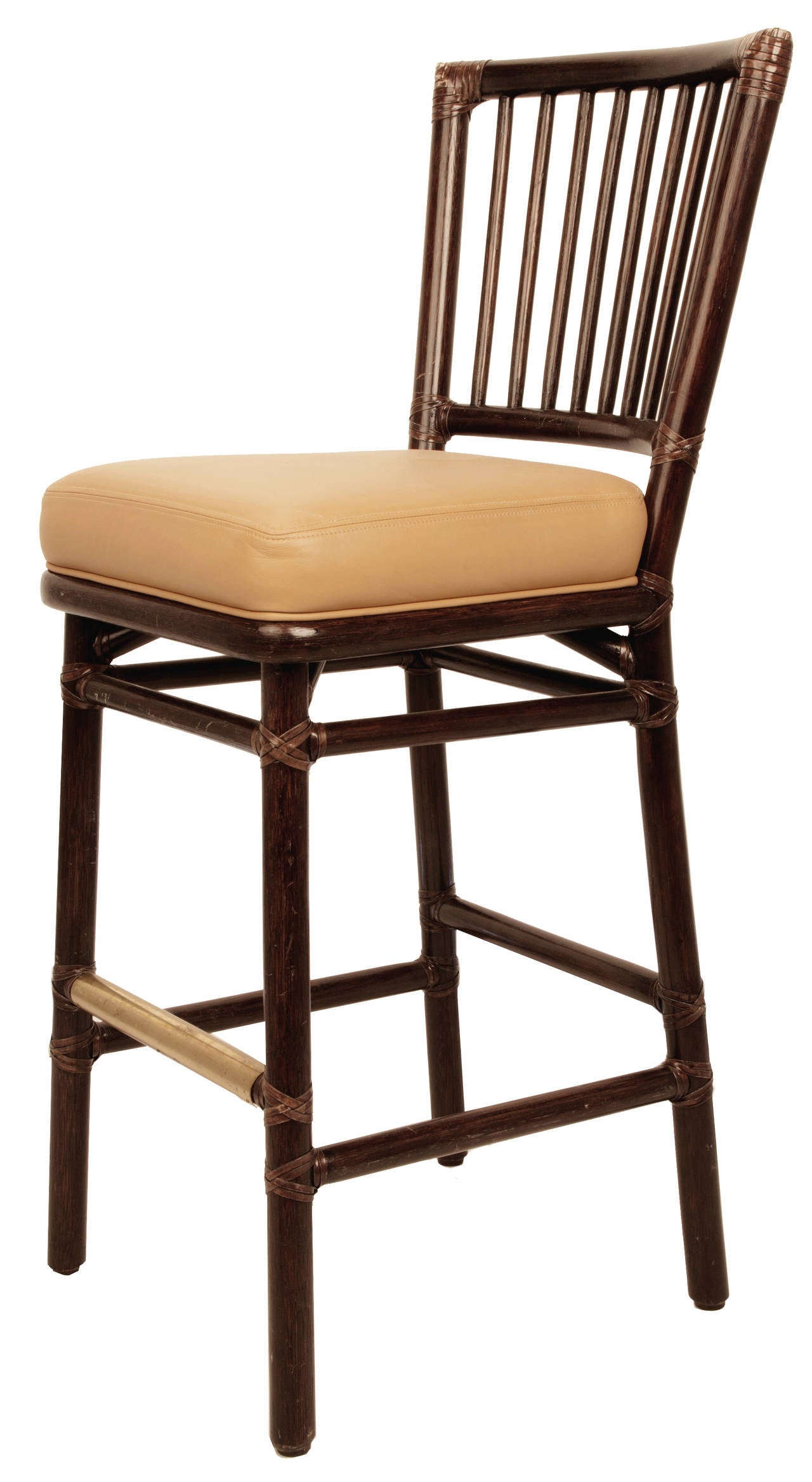 North American Set of Seven McGuire Bar Stools