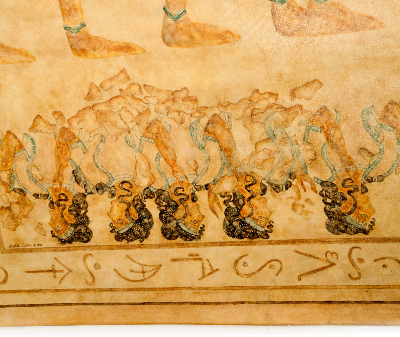 Gemälde auf Leinwand im Minoan-Stil von Heather Wilson (Klassisch-griechisch) im Angebot