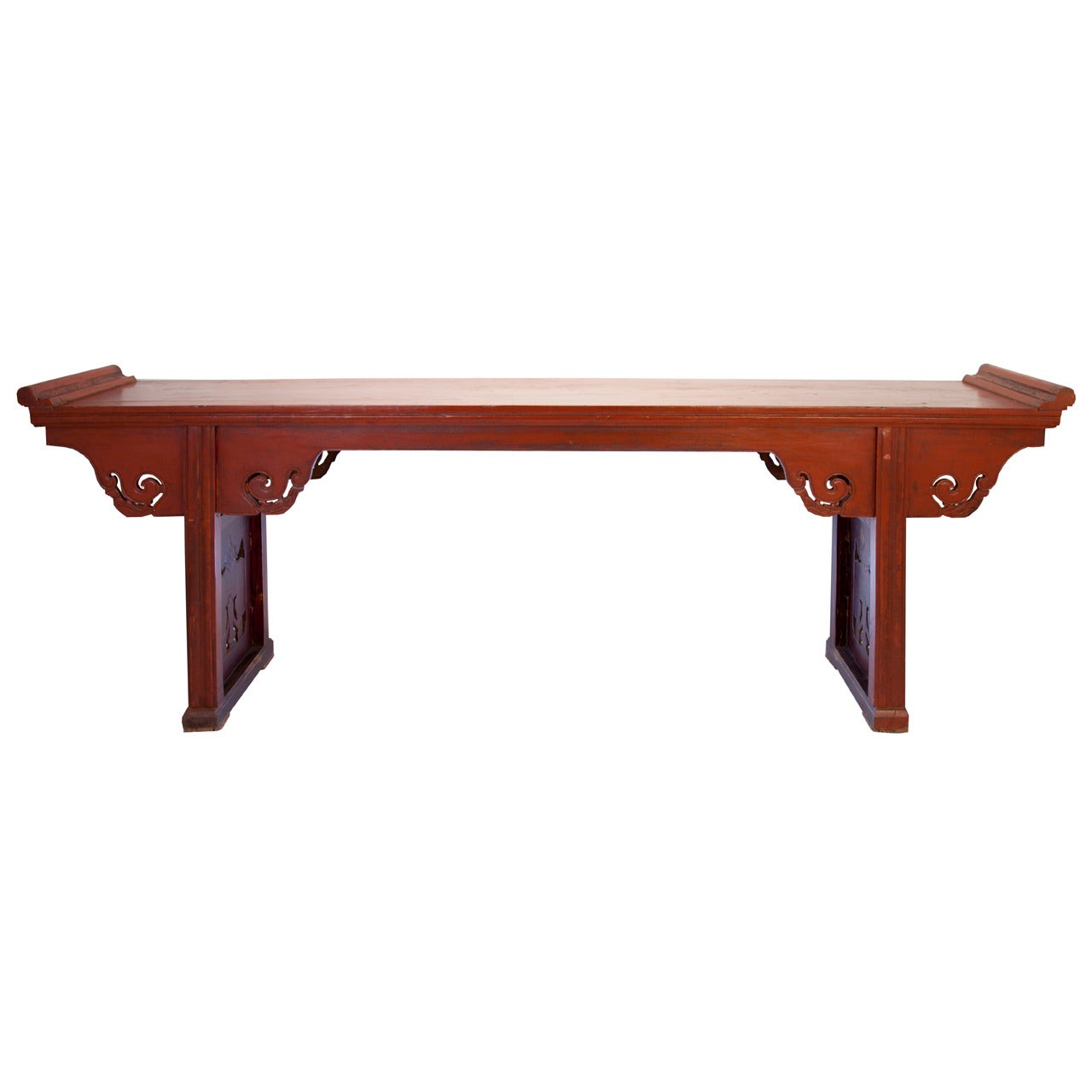 Mid-19th Century Carved Chinese Altar Table
