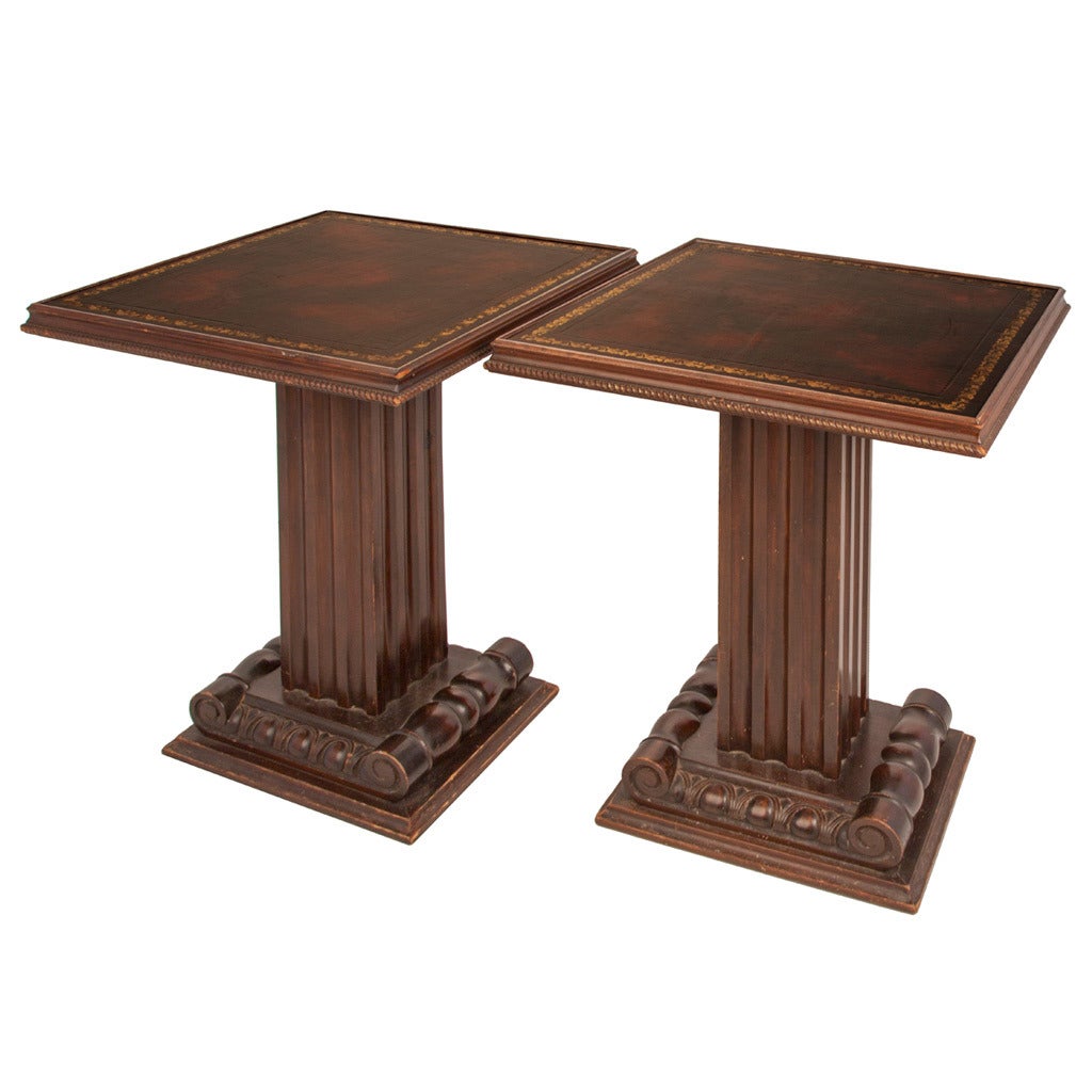 Pair of Grosfield House Walnut Cafe Tables For Sale