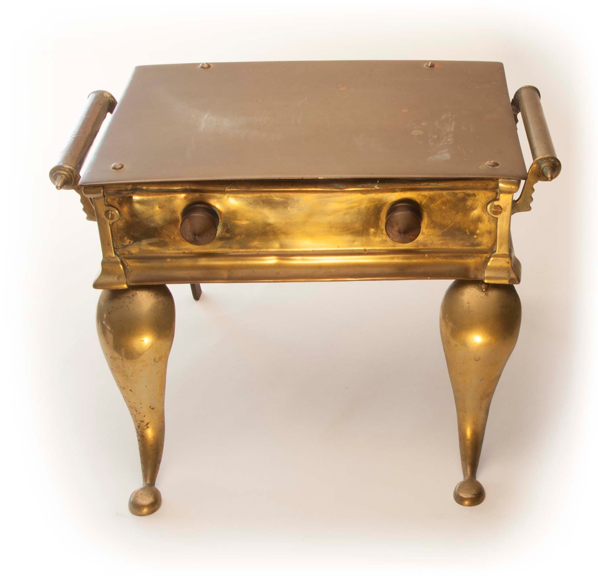 Antique Brass Hearth Bench For Sale