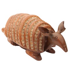 Hand-Carved Wood Armadillo 11