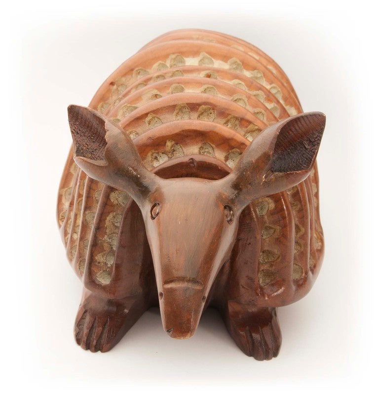 Hand-Carved Wood Armadillo 2