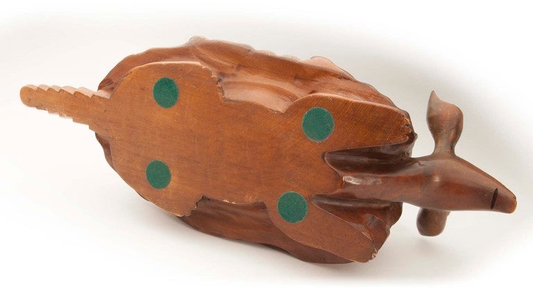 American Hand-Carved Wood Armadillo