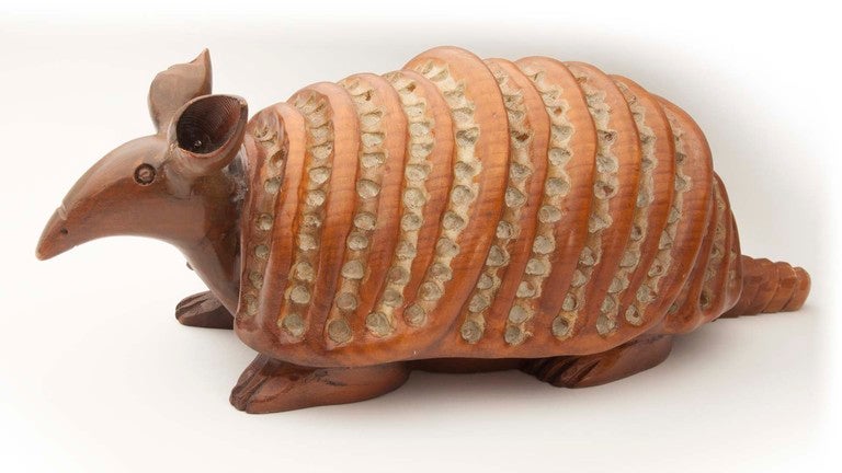 Hand-Carved Wood Armadillo In Good Condition In Asheville, NC