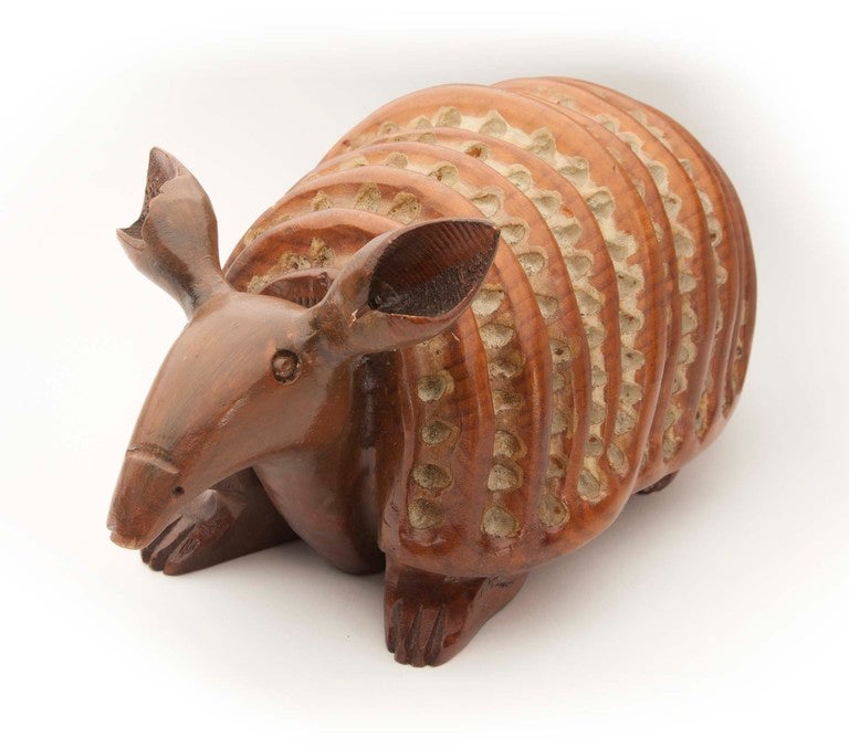 Hand-Carved Wood Armadillo 1