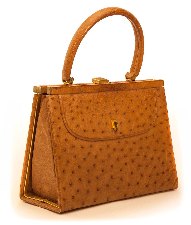Vintage Straußenhandtasche im Angebot 4