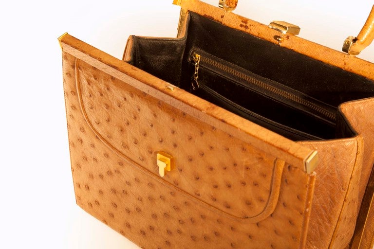 Vintage Straußenhandtasche, hergestellt in Südafrika.