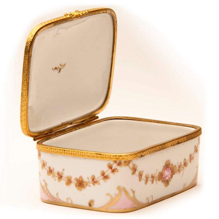 18th Century and Earlier Marie Antionette Style Limoge Box For Sale