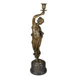 Bronze Art Nouveau Candlestick