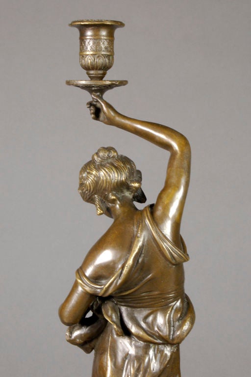 20th Century Bronze Art Nouveau Candlestick