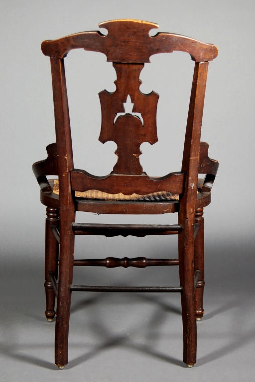 American East Lake Mahogany Woven Cane Chair For Sale
